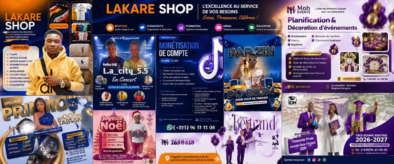 Affiches et flyers professionnels générés avec l'application MakeIAflyer
